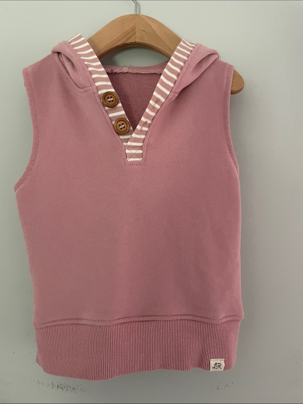 Little Road Co. Sleeveless Hooded sweatshirt Tank Top - Pink